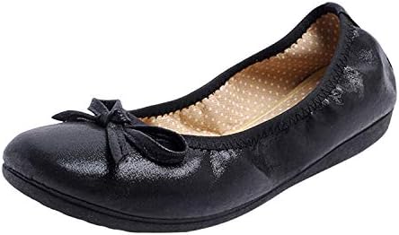 Frestepvie Women's Foldable Flat Ballet Ladies Slip-on Soft Party Dress Ballerina Loafer Shoes