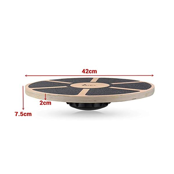 ROMIX® Wooden Balance Board, Wobble Board Training Physio 42cm Non-Slip Round Self Fitness Trainer Body Exercise Gym…