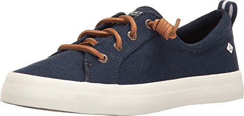 Sperry Womens Crest Vibe Linen Sneaker, Navy, 10