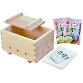 EDOYA Tofu Maker Kit Made in Japan Hinoki Wood with 8 Bags Coagulant (Square)