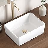 KES Rectangle Vessel Sink 16"X12" White Bathroom