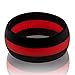 Fit Ring Thin Line Men's Silicone Wedding Ring Powered by Arthletic Red Line/Blue Line (Red Line, 8)