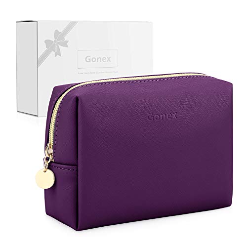 Gonex Small Makeup Bag for Purse PU Vegan Leather Travel Cosmetic Pouch Toiletry Bag for Women Girls Gifts Portable Water-Resistant Daily Storage Organzier Purple 1 Gonex Small Makeup Bag for Purse PU Vegan Leather Travel Cosmetic Pouch Toiletry Bag for Women Girls Gifts Portable Water-Resistant Daily Storage Organzier Purple