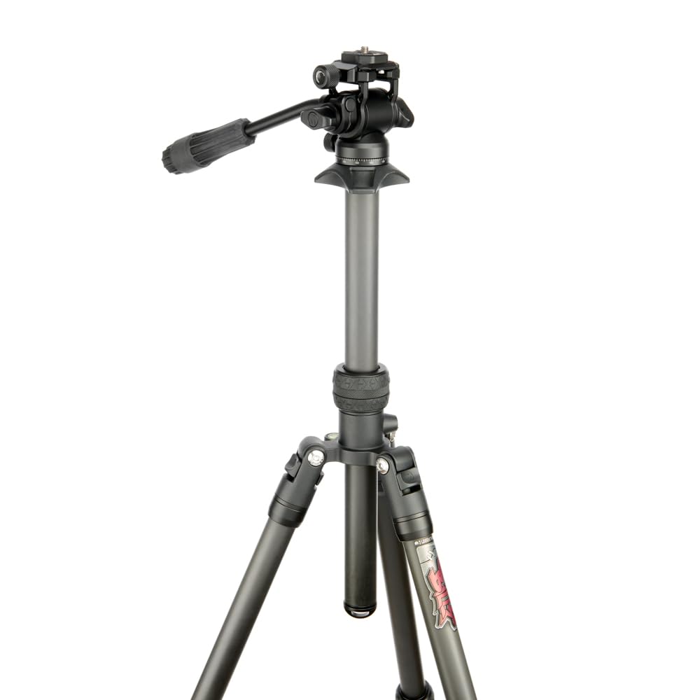 3 Legged Thing Billy Video – Carbon Fibre Travel Tripod Kit with Video Head – Lightweight, Compact Tripod in Darkness (Matte Black) for Filmmakers & Creators