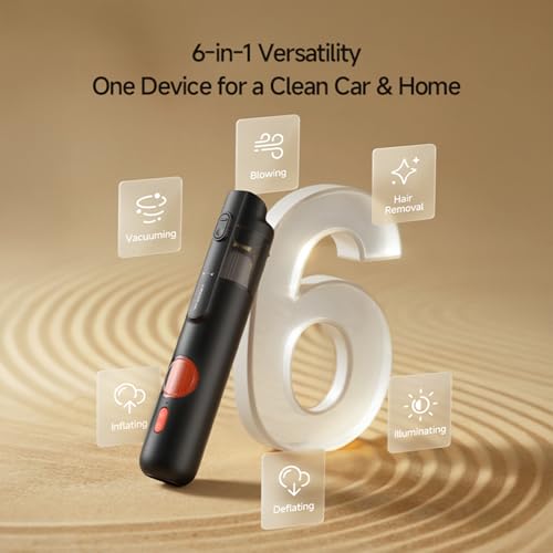 Deerma XC01 Portable Handheld Vacuum Cleaner, 7500Pa Powerful Suction Cordless Mini Vacuum, 6-in-1 Multifunctional for Car & Home, Type-C Fast Charge, with Green Light Dust Detection