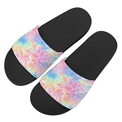 Howilath Pink Spiral Tie Dye Slide Sandals for