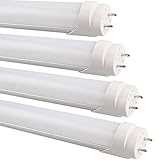 B2tocled-2FT T8 LED Tube Light 9W 3000K, 20W Equivalent (Warm White) Dual-End Powered, G13 Fluorescent Light Bulbs Replacement,4-Pack
