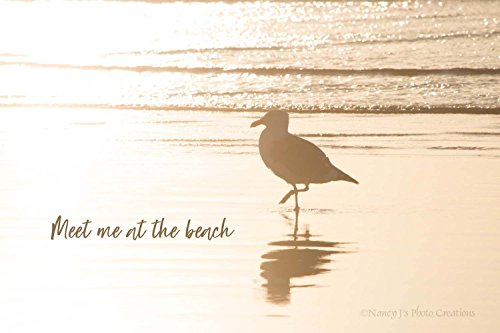 Meet Me at the Beach Gift for Friend Unframed Coastal Art Monochrome Seagull Print Nature Photo Dreamy Seascape Beach House Wall Decor Ocean 5x7 8x10 8x12 11x14 12x18 16x20 16x24 20x30 24x36