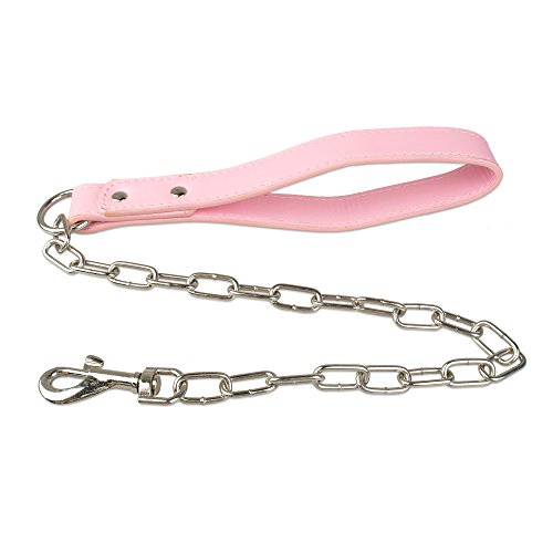 image for Didog(TM Pink Leather Spiked Studded Medium & Large Dog Collars, Harne