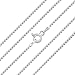 Amberta 925 Sterling Silver 1.2 mm Ball Bead Chain Necklace Length 28