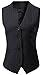 Vocni Women's Fully Lined 4 Button V-Neck Economy Dressy Suit Vest Waistcoat Gray Pinstripe US XS+/Asia L: (Fit Bust 32.3