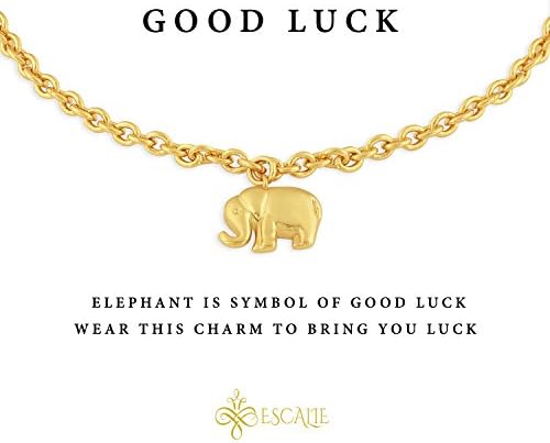 Elephant Bracelet, Elephant Charm Bracelet Gold Plated