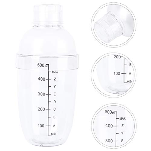 TOPBATHY Cocktail-Shaker aus Harz, für Barkeeper, Cocktail, Mixbecher, Milch, Tee, Kunststoff, mit Skala, 530 ml – Bild 5