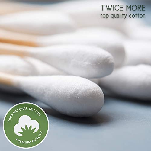 Premium 500 Biodegradable Bamboo Cotton Swabs Zero Waste Disposable