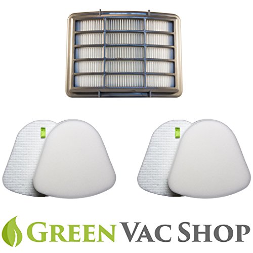 GreenVacShop 2+1 Pack Shark Navigator Lift-Away NV350, NV351, NV352, NV355, NV356E, NV357, NV360, NV370, NV391, UV440, UV490, UV540 Replacement Filter Set, 2 Foam+2 Felt+1 HEPA Filters, XFF350 XHF350