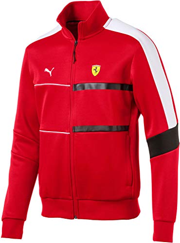 Motorsport Men's Ferrari T7 Track Jacket , Medium, Soft Pink Rosso Corsa