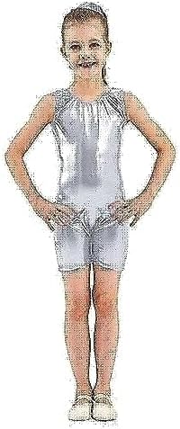 Gymnastics Girls Lycra Leather Jumpsuit (Silver, 8) price in Egypt