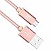 LAX Gadgets Durable Nylon Braided Tangle Free 2.0 Micro USB Android Charging and Data Sync Cable for Samsung, HTC, Motorola, Nokia, Kindle, MP3, Tablet and More[10 Feet-Rose Gold]