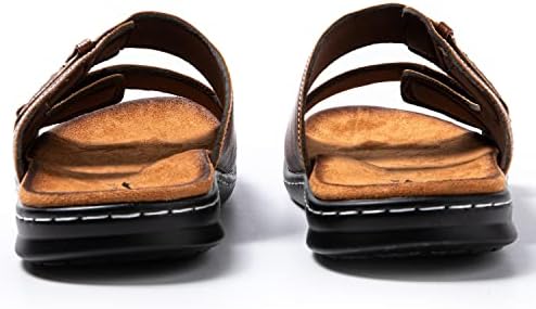 Ciabatte Uomo Estive Mare Spiaggia Sandali Uomo Estivi Pantofole Uomo Estive Piscina in Eco-Pelle SU8711-8 (Marrone Caramello, 40)