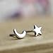 Acxico Moonlight Express Moon and Stars Stud Earrings