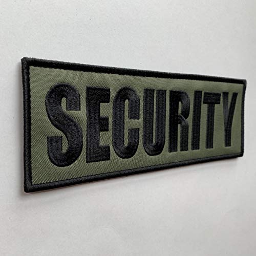 Embroidery Large Green Fabric Cloth Security Patch 8.5x3 inches for Uniforms Vest and Tactical Clothing by uuKen Tactical Gear (Black and Green, Large 8.5"x3") - Thumbnail 2