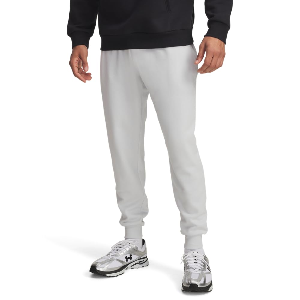 Under Armour Men's Rival Fleece Joggers Distant Gray/White Medium Image