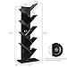 SUPERJARE 9-Shelf Tree Bookshelf | Thickened Compact Book Rack Bookcase | Display Storage Furniture for CDs, Movies & Books | Holds Up to 10 Books Per Shelf | Black