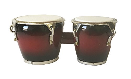 Bongo Drum Miniature Replica Mahogany Tone 2.75 x 1.5 Resin Refrigerator Magnet