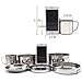 CHANODUG Backpacking Camping Stainless Steel Cookware Picnic Camp Cooking Cook Set for Hiking (8pcs/set, 410 Stainless Steel)
