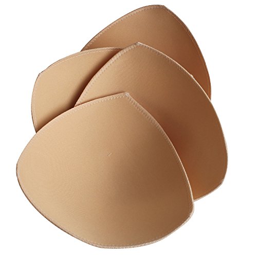 TopBine Bra Pads Inserts Women's Sports Cups Bra Replacement Insert For Bikini swimsuit (2pairs D/E beige)