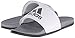 adidas Men's Adilette Comfort Slides Sandals, White/Iron Metallic/Vista Grey, 8