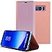 Galaxy S8 Case, AICase Luxury Translucent View Window Sleep/Wake Up Function Cover Mirror Screen Flip Electroplate Plating Stand Full Body Protective Case for Samsung Galaxy S8(Rose Gold)