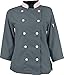 Women's ¾ Sleeve Active Chef Coat, Slate with Pink Accent, S