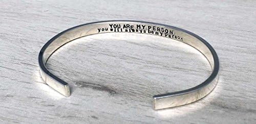Silver Grey's Anatomy "You are my person. You will always be my person." Cuff Bracelet