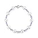 The Pearl Source 8-9mm Genuine White Freshwater Cultured Pearl & Amethyst Bracelet for Women