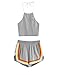 SweatyRocks Women's 2 Piece Set Halter Crop Top and Shorts Set Grey S