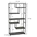 Household Essentials 8090-1 Tall Open Bookcase | Geometric Storage Shelves | Faux Slate Concrete