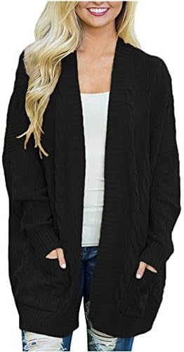 S-5XL Women Cable Knit Open Front Loose Sweater Cardigan Casual Coat Outerwear