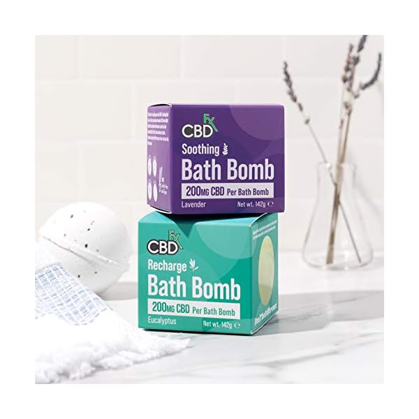 CBDfx 200mg CBD High Strength Recharge Bath Bomb Eucalyptus Single