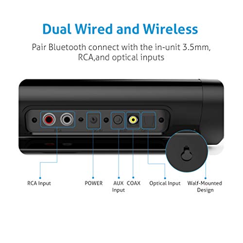 TV Sound Bar, Meidong KY3000B Sound Bars for TV Bluetooth Audio Speakers, Wired & Wireless 36 Inch TV Sound Bar with Optical Cable/RCA/AUX/Coax/Remote Control, Home Theater System