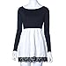 GONKOMA Women Casual Long Sleeve Slim A-Line Dresses Evening Party Short Dress (S, Black)