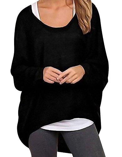 Oryer Womens Casual Oversized Baggy Off Shoulder Shirts Loose Pullover Tops