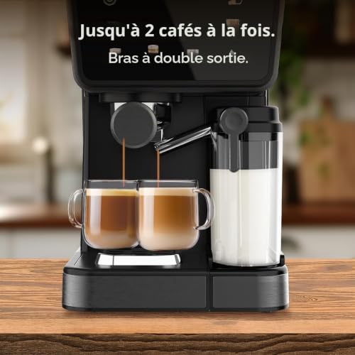 Cafetières Express Semi-automatiques Power Espresso Touch ColdBrew Latte. 1350W, 20 Bars, Froid, Tiède ou Chaud, Écran Tactile, Réservoir d'Eau 1,5L, Réservoir de Lait 500ml, Double Bras