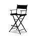 Telescope Casual World Famous Bar Height Director Chair, Black with Black Frame