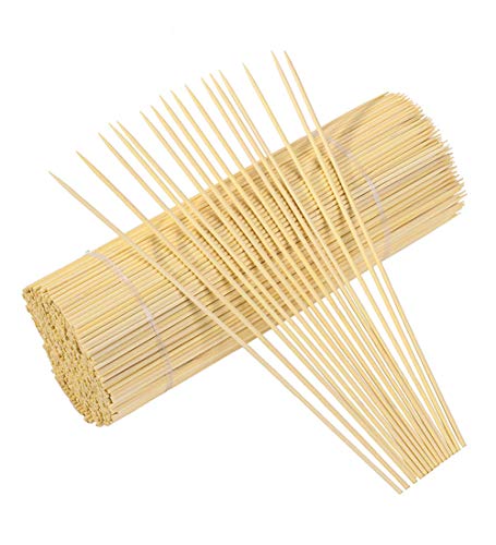 TKDY Bamboo Skewers, 10 inches 400 Pcs Food Grade Natural BBQ Sticks for Outdoor Grilling, Shish Kabob, Appetizer, Vegetables, Marshmallows Fondue Shrimp, Fruit, Corn. - Thumbnail 7