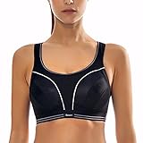La Isla Women's Compression Racerback Adjustable High Impact Running Sports Bra