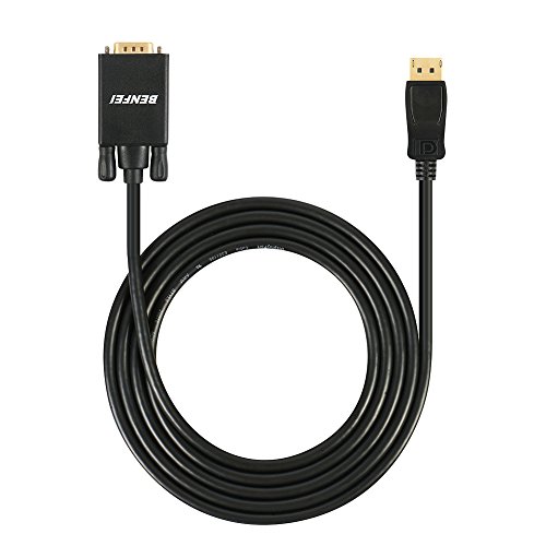 Benfei DP(DisplayPort) to VGA Cable, Display Port Male to VGA Male Gold-Plated Cord 6 feet for Lenovo, Dell, HP, ASUS and other brand
