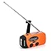 iRonsnow Upgraded Version IS-088U+ Dynamo Solar Hand Crank Self Powered AM/FM/NOAA Weather Radio with LED Flashlight and 1000mAh Emergency Power Bank (Orange)