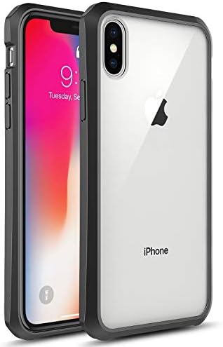 Tecneca Phone Case Compatible iPhone X/iPhone Xs, TPU Bumper + Acrylic Backplate Shock Absorption Anti-Scratch Cover Case - Clear/Black