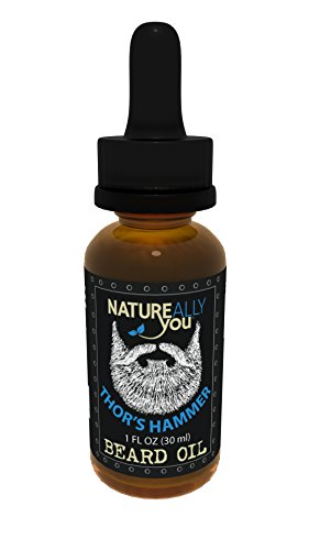 NATUREALLY YOU© - Beard Oil - Thor's Hammer - (1 oz) - Moisturize Skin, Stimulate Growth, Make Hair Softer, Smooth, No Left Over Residue, Eliminate Itchy Skin, Treat Split Ends